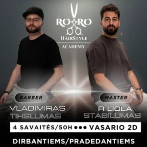 "BARBER KURSAS" > meistrai čia siekia geriausių rezultatų.